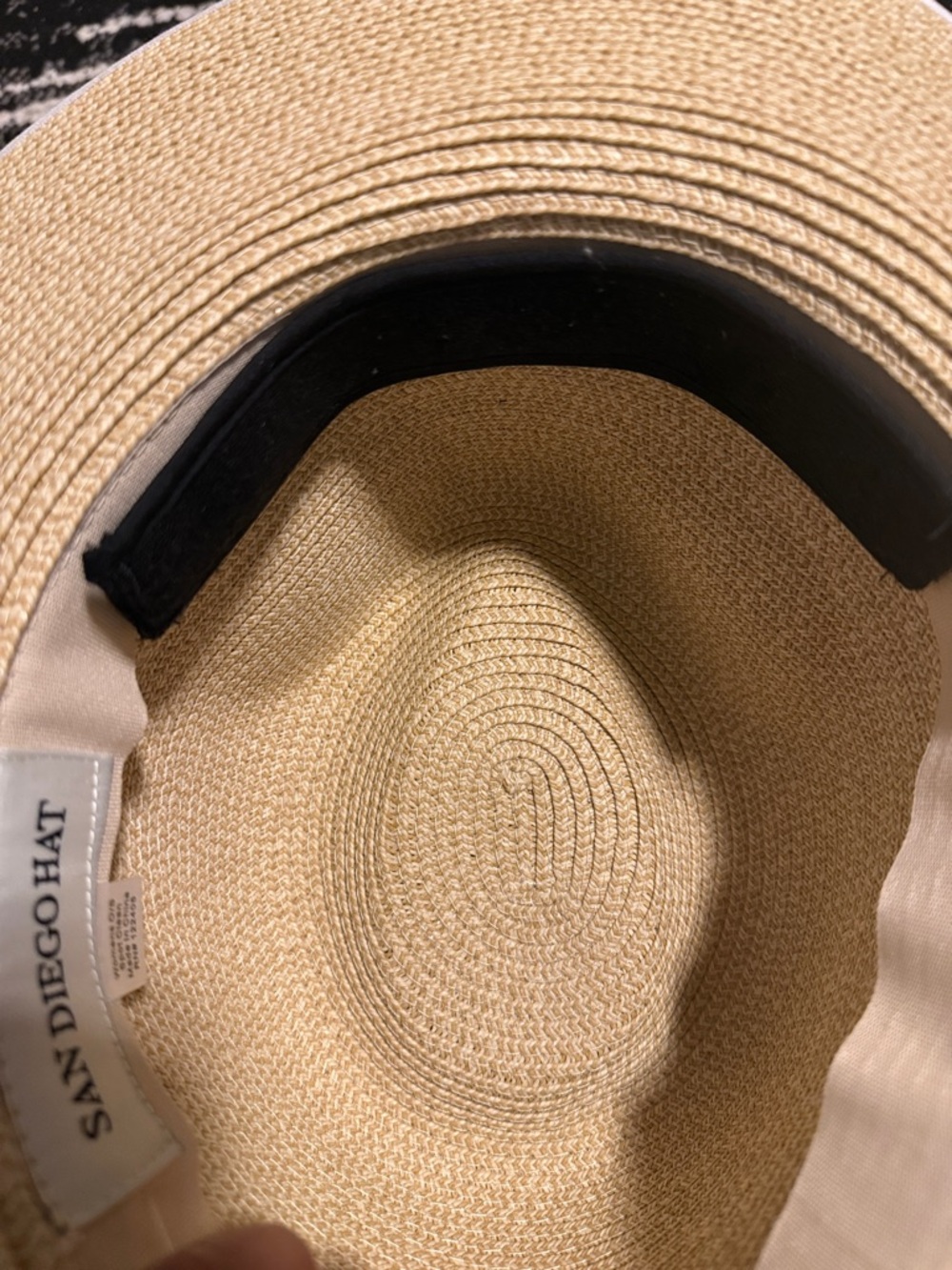 🔥Last San Diego Hat Company Tan Straw Sun Hat with White Trim - Picture 3 of 5